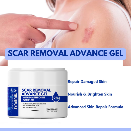TruePure Advanced Scar Removal Gel Fade Acne Scars Stretch Marks Dark Spots for Clear Skin