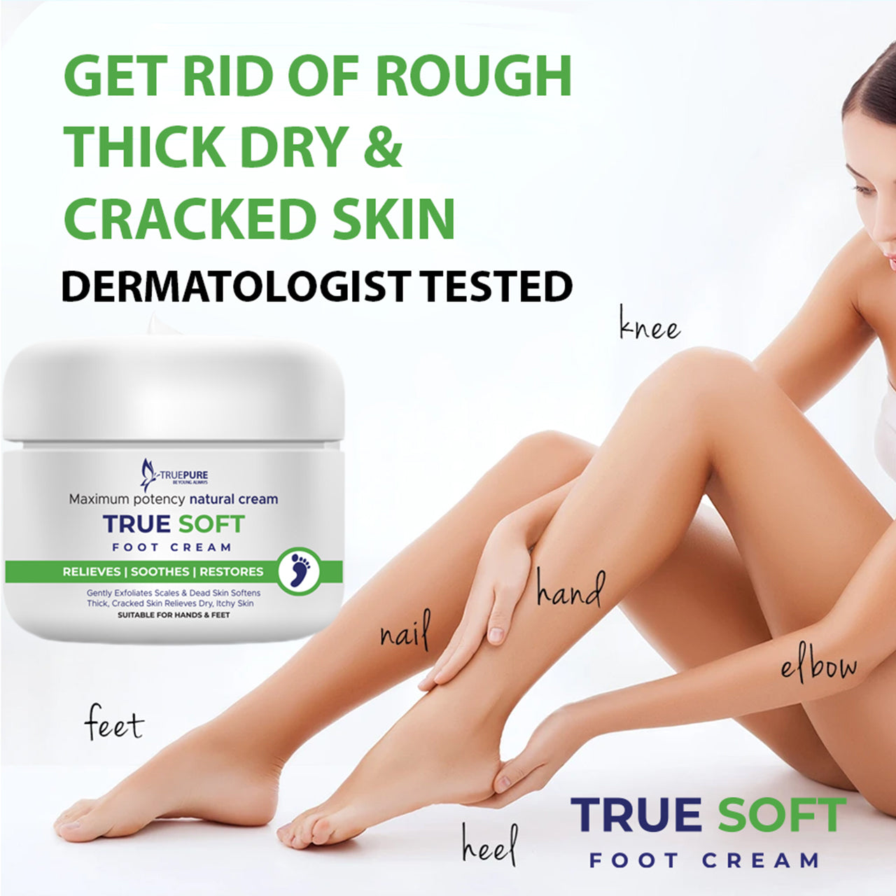 True Soft Foot Cream Urea Cream Split Foot Urea Cream for Cracked Feet Keeps The Skin Moisturizing Can of Skin Damage