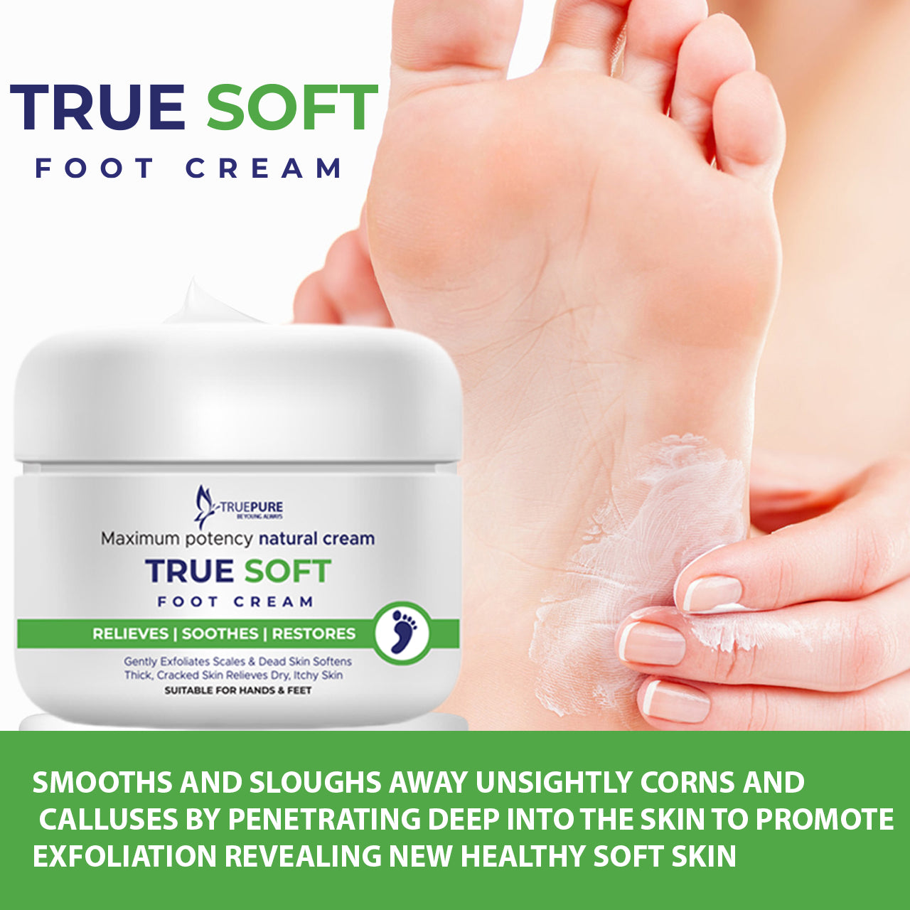 True Soft Foot Cream Urea Cream Split Foot Urea Cream for Cracked Feet Keeps The Skin Moisturizing Can of Skin Damage