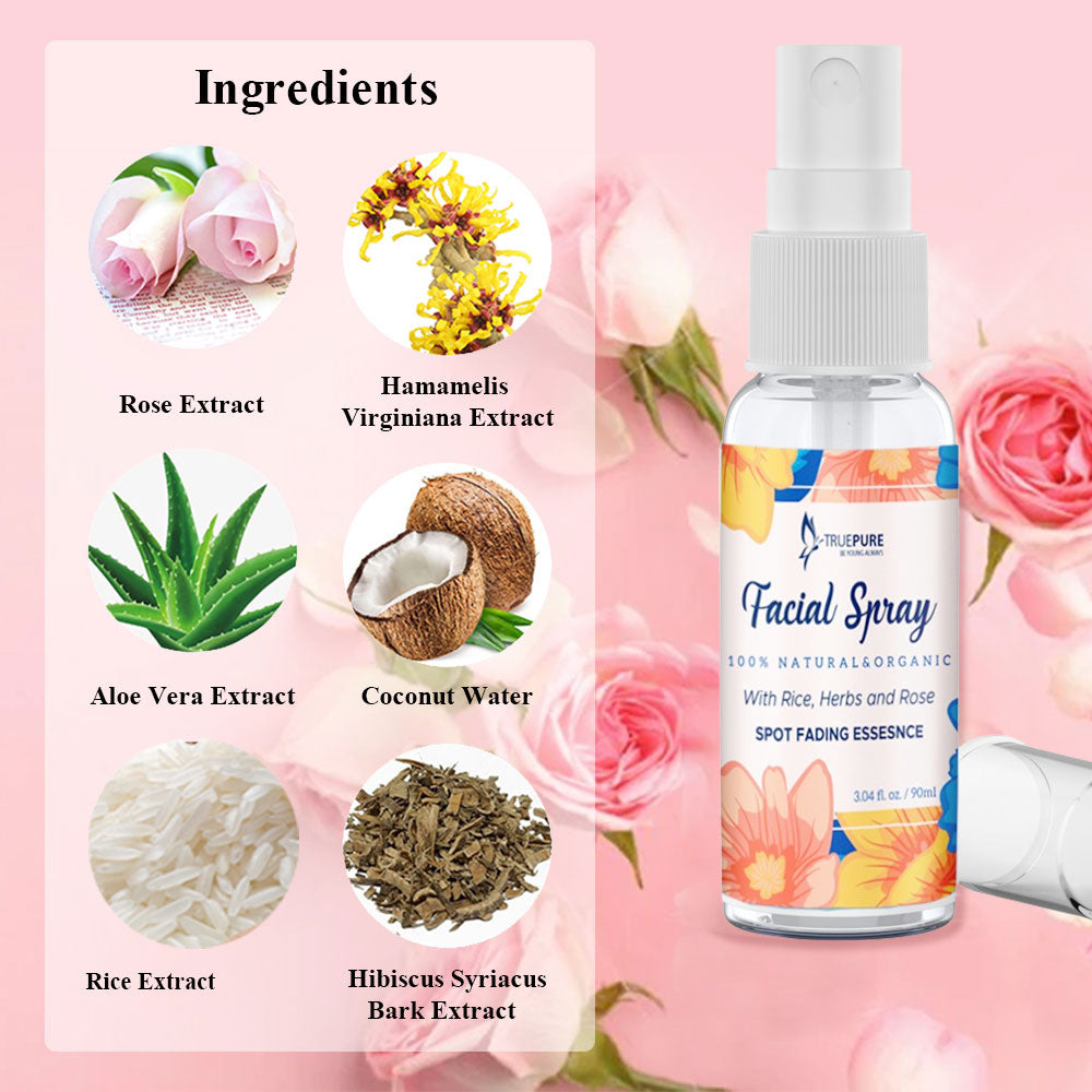 TruePure Facial Spray Dry Skin Moisturizing Firming Toner For Face Skin Care Hydrating Facial Mist Refreshing Pores Shrink Spray